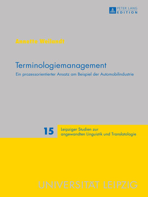 cover image of Terminologiemanagement